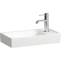 LAUFEN Meda Handwaschbecken – unterbaufähig und kompakt - Waschbecken, wandhängend und ideal für kleine Bäder, mit kratzfestem Sanitärkeramik und praktischer Hahnlochbank rechts.