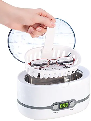 newgen medicals Ultraschall Reinigung: Digital-Ultraschallreiniger, Einlegekorb, für Brillen & Schmuck, 50 W (Ultraschallreinigungsgerät, Ultraschallgerät, Reinigungsgerät)