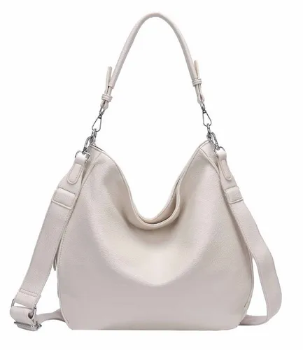 ITALYSHOP24 Schultertasche DAMEN TASCHE SHOPPER Hobo Cross Over Bag Reisetasche Umhängetasche, LEDER OPTIK Beuteltasche Cross body für Schule Reise Freizeit Urlaub