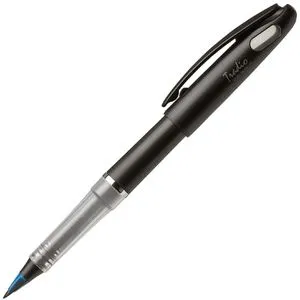 Pentel TRJ50-CO Tradio Federschreiber - Flexibler Fineliner in Blau, ideal zum Schreiben und Zeichnen mit stylishen Carbon-Design