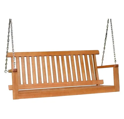 Lomadox Gartenbank HGA-120, Hängebank 2-Sitzer, Eukalyptusholz geölt, ca. 130x56x63 cm