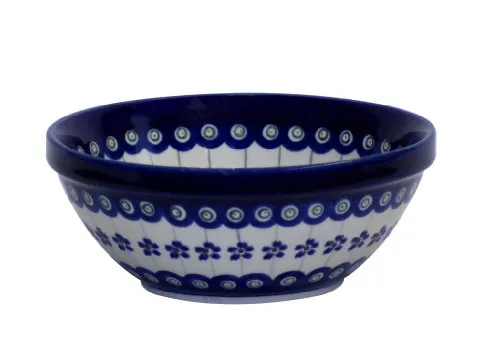 Unbekannt Bunzlauer Keramik 500 ml Schüssel Schale Ø14.9cm Dessertschale Müslischüssel Kompttschale [Form 1] dickwandig und robust im Dekor 166a