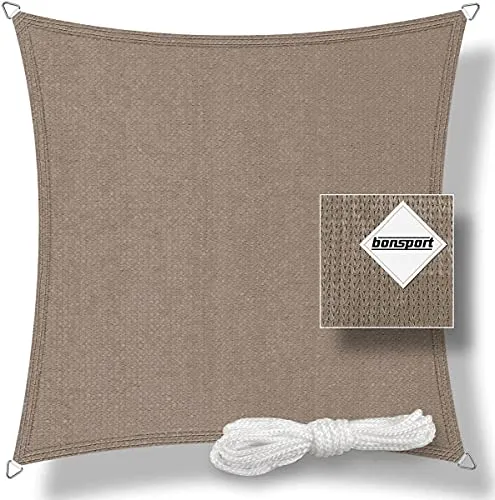 bonsport Sonnensegel Quadrat 2x2m Taupe, HDPE in beige von bonsport