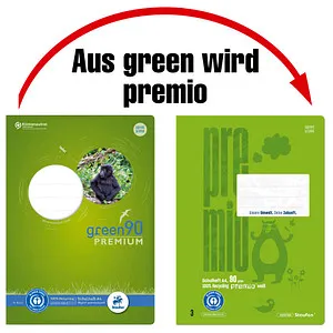 Staufen Schulheft Schulheft Green A4 21 Doppellinien Lineatur 3 16 Blatt