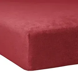 Traumschlaf Flausch Biber Spannbettlaken Burgund 90x190 cm - Kuscheliges Spannbettlaken aus 80% Baumwolle für warme Nächte, ideal für den Winter. Mit Rundumgummi für perfekten Halt und pflegeleicht bei 60 Grad waschbar.