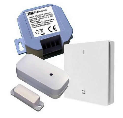 DIW-Funk Funk-Empfangsmodul EINBAU - Sparset für effiziente Abluftsteuerung - Dunstabzugshauben-Zubehör mit Funkabluftsteuerung, inklusive Einbauempfänger, Fensterkontaktschalter und Wandsender für einfachen Betrieb und optimale Luftqualität.