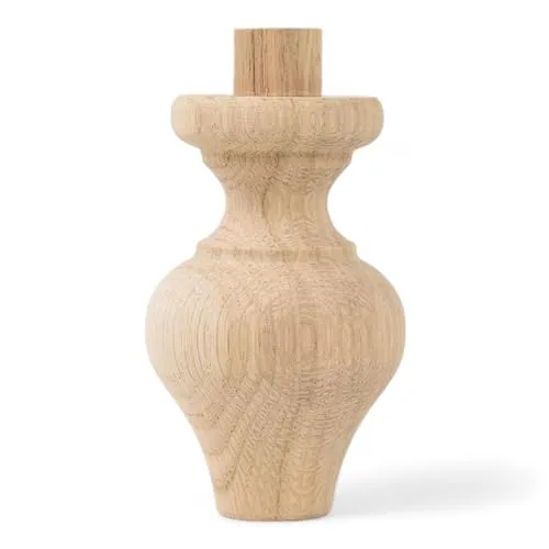 Holzando Holzfüße für Möbel aus Eiche ø65 - naturbelassenes Holz - ideal für Restauration & Reparatur - Möbelfüße Holz in Verschiedene Größen & Materialien erhältlich