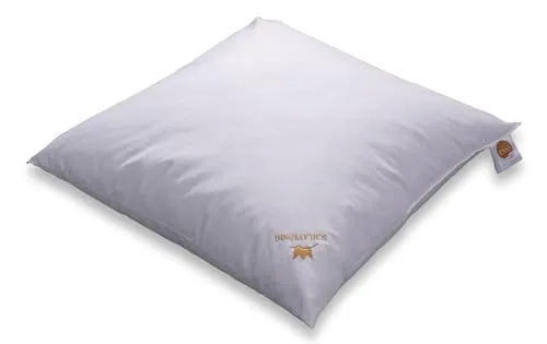 SCHLAFKÖNIG Daunenkissen 80x80 in hochwertiger Komfort Qualität Füllung: 30% Neue Daunen / 70% Neue Federchen Klasse 1 (DOWNPASS) EIN Kopfkissen zum verlieben