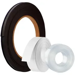 Etikettenhalter, C-Profil, magnetisch, auf Rolle 15 mm | inkl. Einlegepapier und Schutzfolie  | 10 m, Ferrit, schwarz