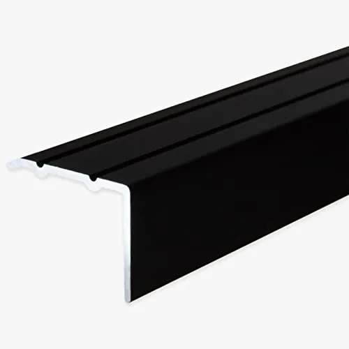 PROVISTON | Winkelprofil | Aluminium eloxiert | Schwarz | Breite 24.5 mm | Höhe 18 mm | Länge 1000 mm | Selbstklebend | Treppenkantenprofil | Treppenwinkel | Treppenkante | Kombiwinkel | 1 Stück