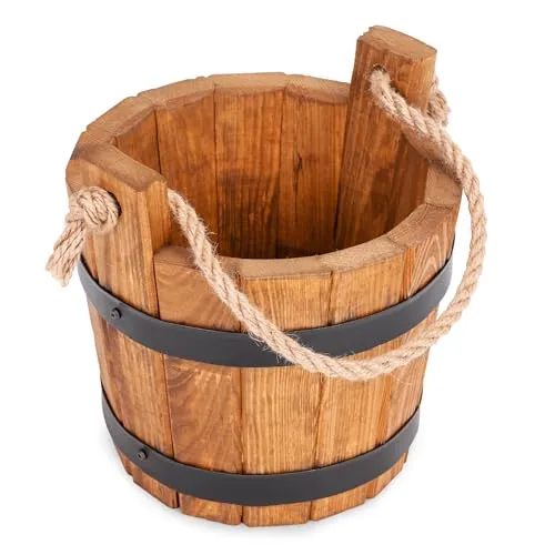 DREWDON Eimer Riesenkorb Holztopf Rund 30xH30 cm in braun von Drewdon