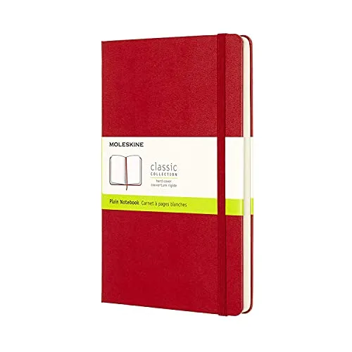 Moleskine - Klassisches Blanko Notizbuch - Hardcover mit Elastischem Verschlussband - Farbe Scharlachrot - Größe A5 13 x 21 cm8 - 208 Seiten