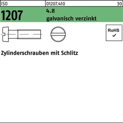 200er PACK(Stk)  001207041009040022 Zylinderschraube ISO 1207 m.Schlitz M 4 x 22