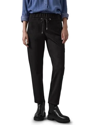 Hose im Casual Fit - Damen-Hosen in Leder-Optik mit Mid Waist, Slim Legs und komfortablem Stretchbund – ideal für lässige Outfits und hohen Tragekomfort.