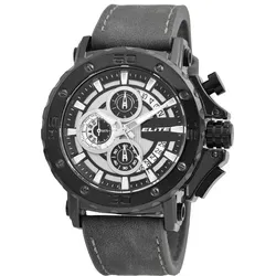 ELITE Herrenchronograph mit Kunstlederarmband
