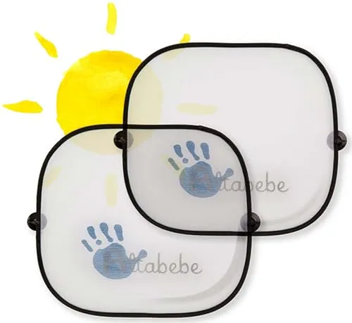 Sonnenschutz Auto Baby, 2er Set Sonnenschutz Auto Seitenscheibe mit UV Schutz UPF für Kinder, Mit Saugnapf, Fensterschutz Verdunkelung, Faltbarer Sonnenblende für PKW Fenster, Fahrzeug, Protection
