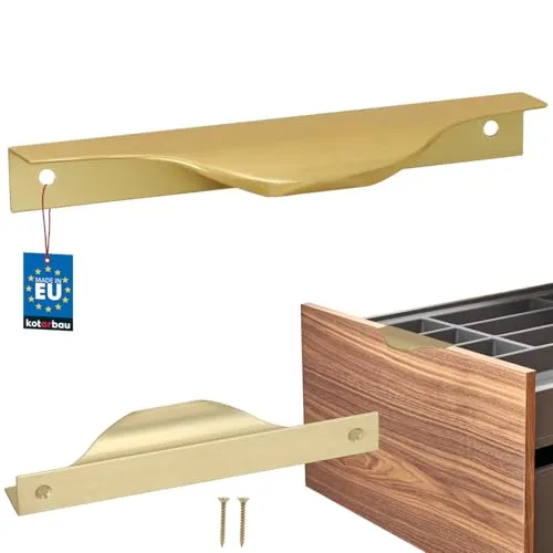 KOTARBAU® Möbelgriff Möbelgriffe Schrankgriffe 128/148 mm ZnAl Küchengriffe Gold Griffe Möbel Türgriff Profilgriff Türgriffe Küche Schubladengriffe Griffe für Küchenschränke Modern