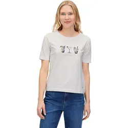 Betty & Co Damen Casual-Shirt mit Print M, Patch Cream/Brown - Lässiges T-Shirt für Damen mit grafischem Print, ideal für entspannte Freizeit-Outfits. Hergestellt aus nachhaltigem Materialmix, weich und atmungsaktiv – perfekt für sonnige Tage!