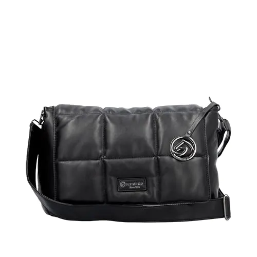 Umhängetasche REMONTE - Damen Tragetasche in Schwarz - Stylische Umhängetasche von Remonte aus hochwertigem Lederimitat, mit weich abgestepptem Überschlag und abnehmbarem, verstellbarem Schulterriemen – ideal für den täglichen Gebrauch.