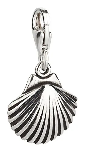 Charm Anhänger Muschel aus 925 Sterling Silber (15x14mm)