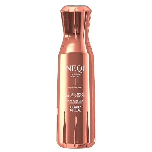 NEQI Diamond Glass Ultimate Styling Spray – Hitzeschutz & Glanz-Spray für alle Haartypen - Haarspray für intensiven Glanz und Anti-Frizz-Effekt. Schützt bis 230°C und sorgt für ein geschmeidiges Finish im angesagten Glass-Hair-Look.