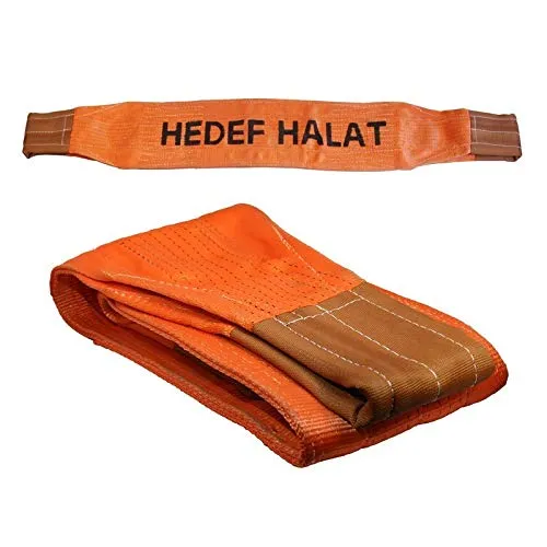 Tonnen Tragfähigkeit 4 Meter Länge Hebegurt Rundschlinge Hebeband Bergegurt aus Polyster mit Endschlaufen für Kran, Abschleppen Orange 12