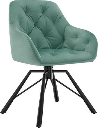 WOLTU Esszimmerstuhl Drehstuhl mit Samtbezug, Türkis in grün von WOLTU