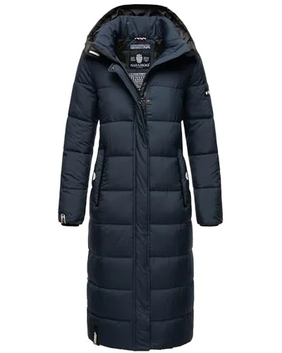 Navahoo Damen Steppmantel Isalie - Eleganter Winterparka mit abnehmbarer Kapuze - Damen-Mäntel: Langer, veganer Steppmantel mit wasser- und windabweisendem Obermaterial, ideal für kalte Wintertage und Outdoor-Aktivitäten.