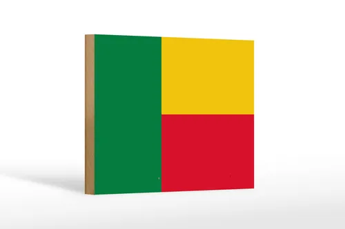 Holzschild Flagge Benins 18x12 cm Flag of Benin Deko Schild von Femer