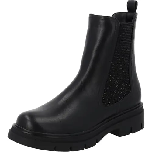 Palado Chelsea Boots Damen Ariwor - modische Stiefeletten - leicht gefütterte Stiefel - elegante Boots Schwarz UK3,5 - EU36