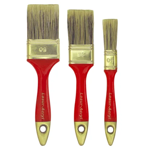 Lasurpinsel 3 Stück 20 - 35 - 50 mm Flachpinsel Flächenstreicher Beizpinsel