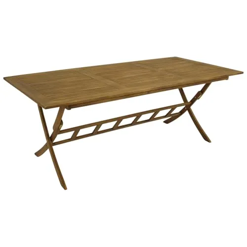 DEGAMO Klapptisch PARAIBA 200x100cm - FSC®-zertifizierter Gartentisch aus geöltem Akazienholz, klappbar für einfache Lagerung, ideal für Outdoor-Essbereiche.