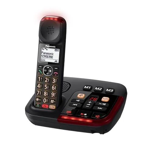 Panasonic KX-TGM420GB Digitales Schnurlostelefon, digitaler Anrufbeantworter, Basiseinheit & Einzelhörer, LCD, Slow-Talk-Modus, hörgerätekompatibel, Blockierung von Störanrufen, Deutsche Version