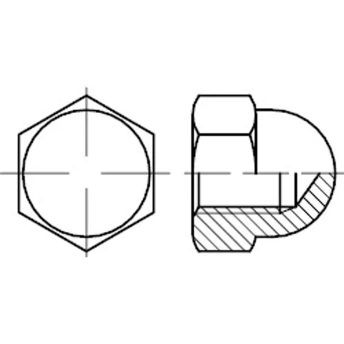 Sechskant-Hutmuttern DIN 1587 6 M 8 galv. verzinkt gal Zn