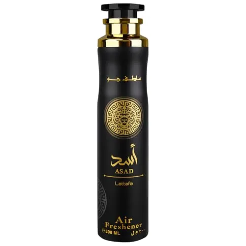 Lattafa Asad Lufterfrischer, würzig, fruchtig, holzig, bernsteinfarben, 300 ml