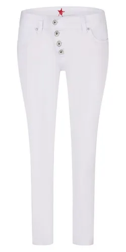 Buena Vista Damen Jeans Malibu 7/8 Stretch Twill Slim Fit Weiss - Damen-Hosen aus robustem 10 oz Stoff für langlebige Qualität und internationale Größen für eine perfekte Passform.