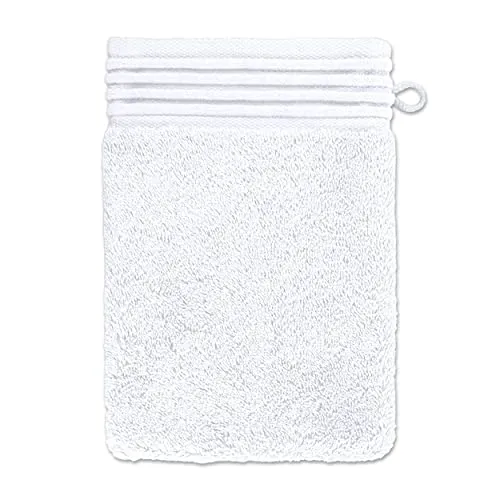 möve Loft Waschhandschuh 15 x 20 cm aus 100 Prozent Baumwolle (Spinair), snow