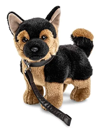 Uni-Toys Kuscheltier Deutscher Schäferhund mit Leine - 27 cm - Kuscheltiere, 100% recyceltes Füllmaterial, realistisch und hochwertig verarbeitet, ideal für umweltbewusste Kinder ab Geburt.