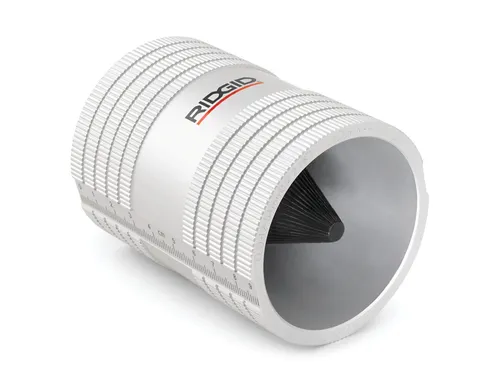 RIDGID Innen- und Außenentgrater 227S - Edelstahl- und Kupferrohrentgrater mit 45 Schneiden für schnelles, sauberes Entgraten. Robuste Stahlkonstruktion, komfortable Messskala und lebenslange Gewährleistung.