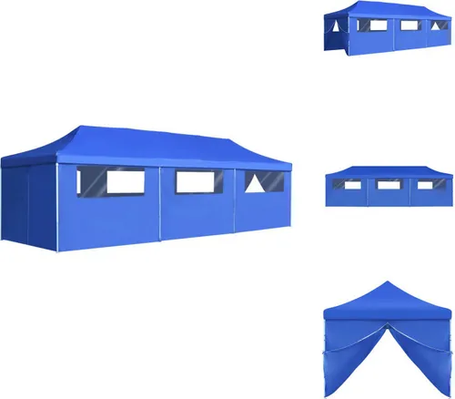 vidaXL Faltzelt Partyzelt Pop-Up mit 8 Seitenwänden 3 x 9 m Blau