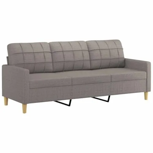 vidaXL 3-Sitzer Sofa - Bequemes Polstersofa für Wohnzimmer - Sofas & Couches: Dieses stilvolle 3-Sitzer Sofa bietet ultimativen Komfort mit dick gepolsterten Sitzflächen und einem robusten Metallgestell für langlebige Stabilität.