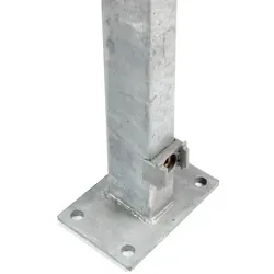 Floraworld Zaunpfosten mit Angeschweißter Bodenplatte Verzinkt 69 cm