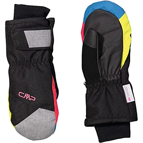 CMP Twill-Skifäustlinge für Kinder, Schwarz-B.Jewel-Erdbeere, 5.5