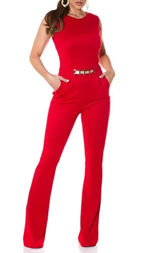 Koucla Business Long Schlag Jumpsuit Ärmellos in rot von Koucla