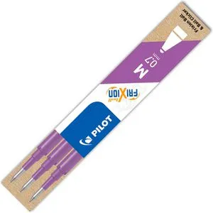 Pilot Pen 2261028F - Ersatzminen Tintenroller Frixion Ball, 0,7mm lila, radierbar und wiederverwendbar, 3 Stück