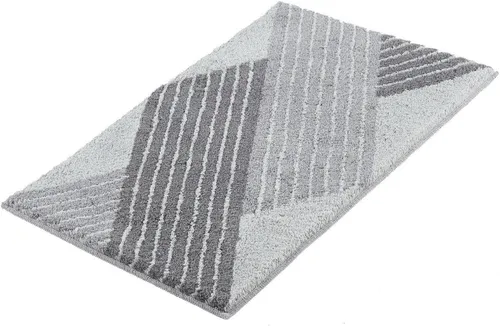 Kleine Wolke Badteppich Cross, 70x120 cm, Anthrazit - Badematten & Badteppiche – Zeitloser Badteppich aus 100% Polyacryl mit raffiniertem Streifen-Design, ideal für jeden Badezimmerstil.
