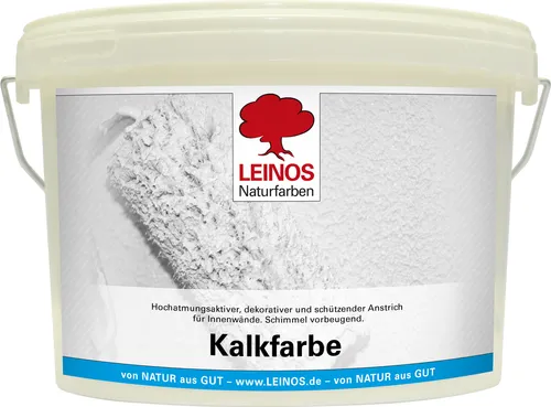 Leinos Kalkfarbe 665 2,5L - Hochwertige Innenfarbe in Weiß, atmungsaktiv und ideal für ein gesundes Raumklima. Perfekt für umweltbewusste Renovierungen.