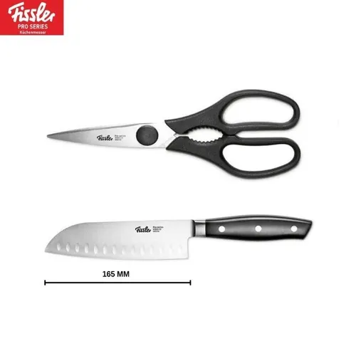 Fissler Santoku Messer 165mm + Küchenschere – 2-teiliges Küchenmesser-Set
