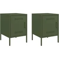 vidaXL Nachttische 2 Stk. Olivgrün in grün von vidaXL