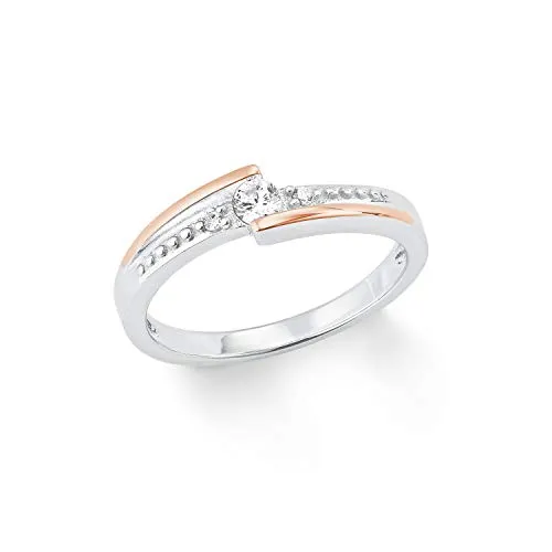 Amor Ring 925 Sterling Silber Damen Ringe mit Zirkonia in gold von Amor